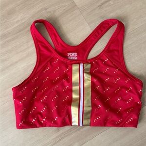 Victoria's Secret Pink Red and Gold Sports Bra